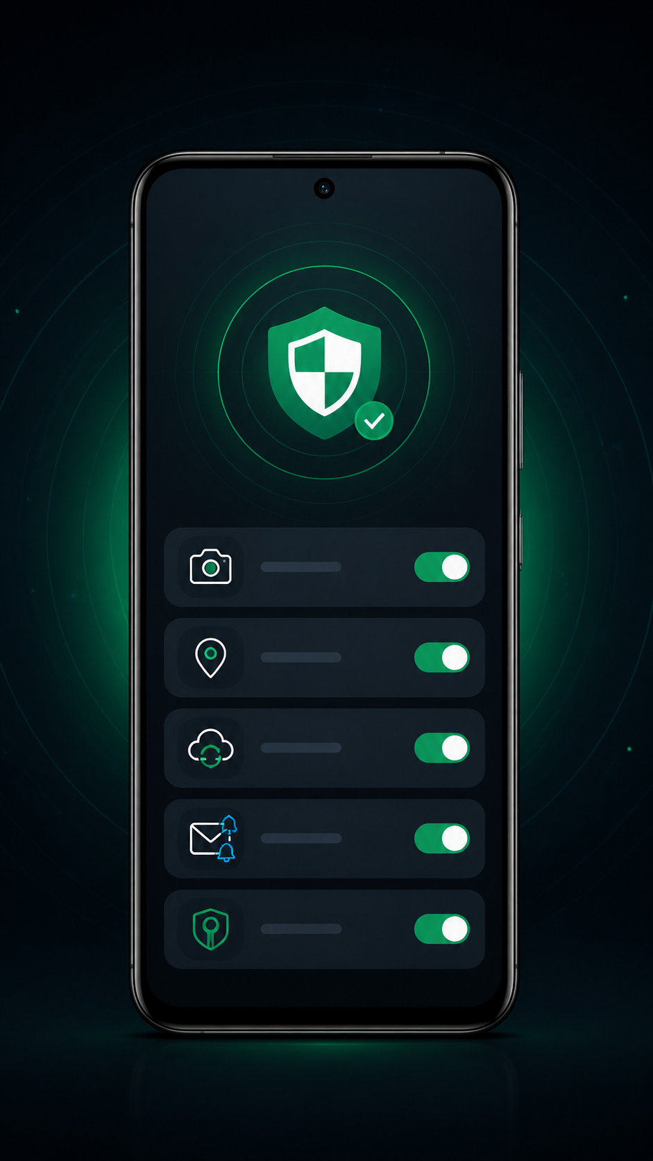 SafeMyPhone security interface showing enabled protection controls